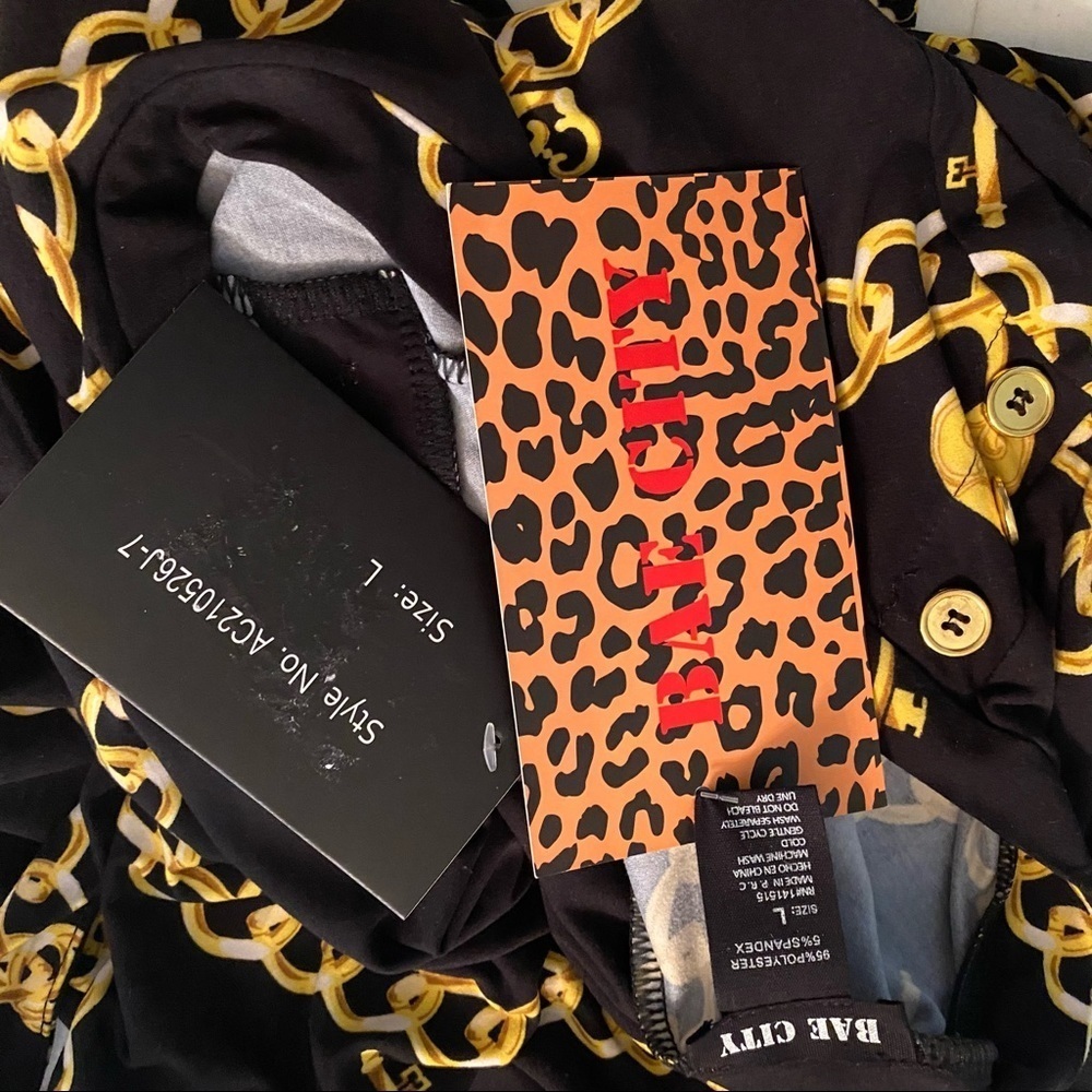Bae City Chain Print Black and Gold Women Top/Blouse. - Picture 10 of 12